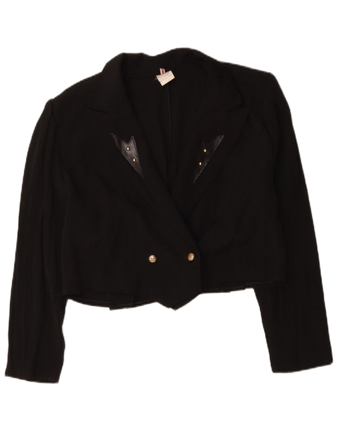 Jaqueta blazer feminina vintage com botões duplos UK 16 grande preta