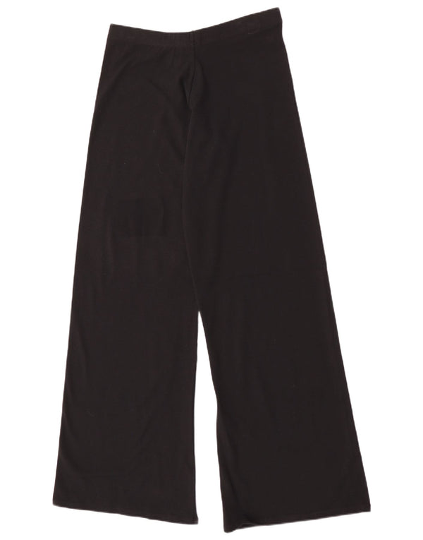 Reebok Calças de treino femininas com pernas largas e joggers UK 14 grandes de algodão preto
