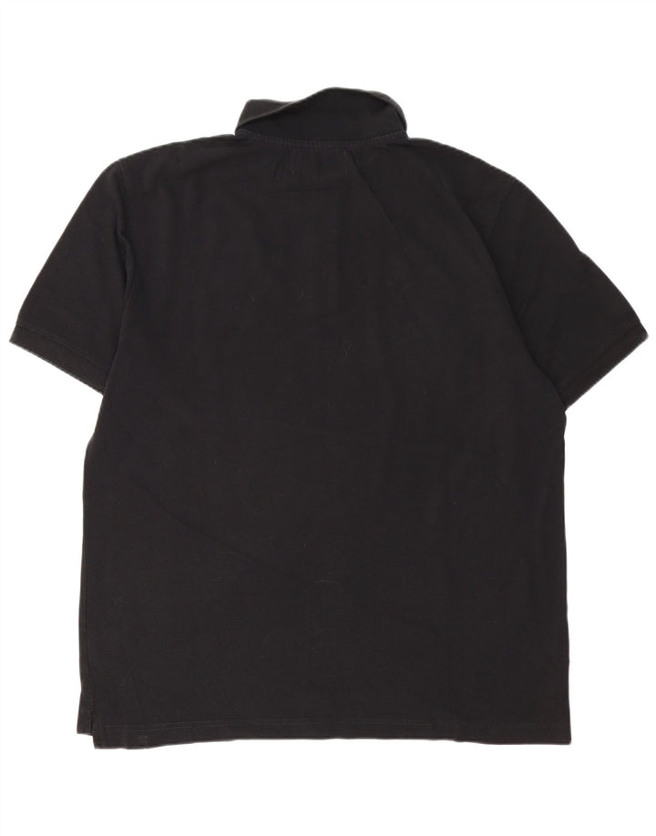 Camisa polo masculina Kappa grande algodão preto