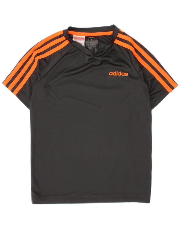Camiseta Adidas Boys Climalite Top 7-8 Anos Cinza Poliéster