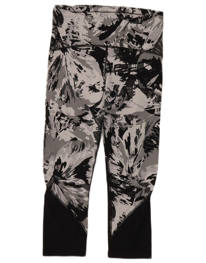 Under Armour Womens Crop Abstract Pattern Leggings Reino Unido 14 Médio Cinza