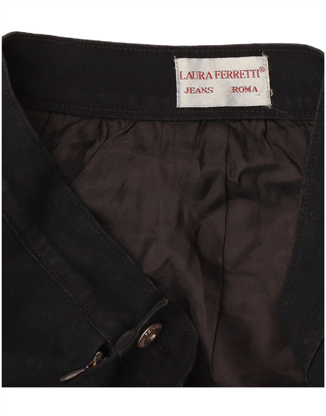 Saia jeans feminina VINTAGE W30 médio preto