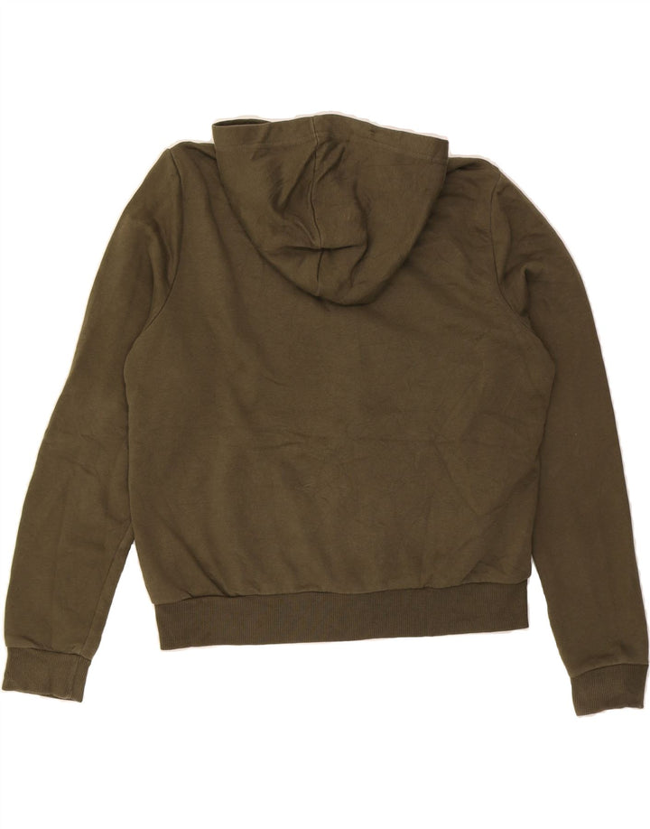 REEBOK Womens Zip Hoodie Sweater UK 12 Medium Khaki Cotton Vintage Reebok and Second-Hand Reebok from Messina Hembry 
