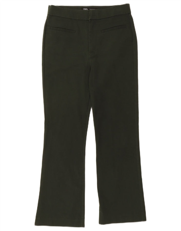 Calça feminina Zara Bootcut cortada média W28 L25 cáqui
