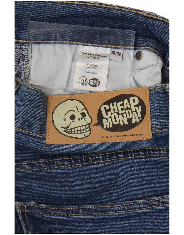 Barato segunda-feira Mens Slim Jeans W30 L29 Algodão Azul