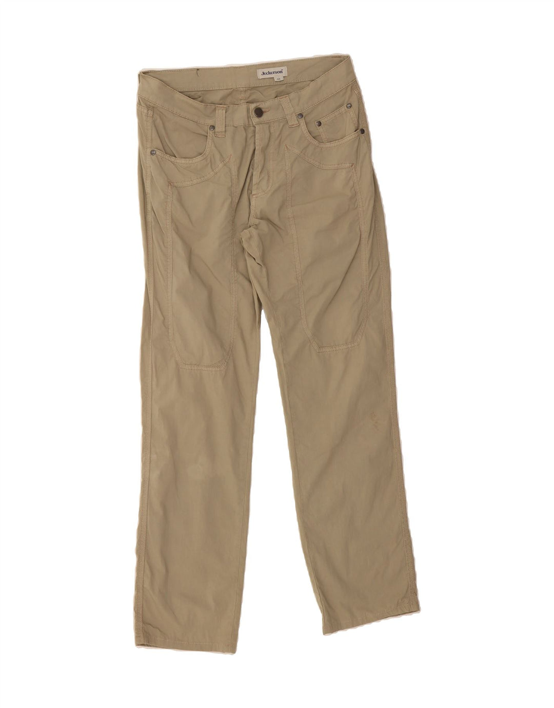 JECKERSON Womens Straight Casual Trousers W32 L30  Beige Cotton Vintage Jeckerson and Second-Hand Jeckerson from Messina Hembry 