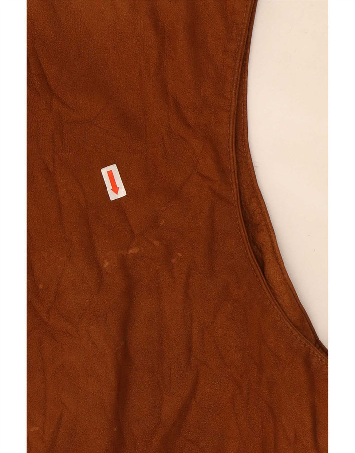 Colete Vintage Masculino em Camurça XL Marrom