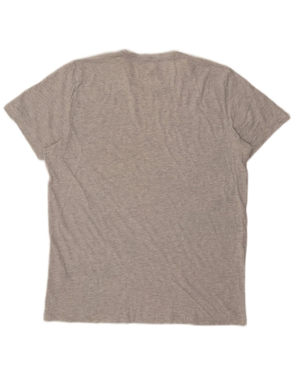 Jack & Jones Mens Regular Fit Graphic T-Shirt Top XL Grey Flecked Cotton