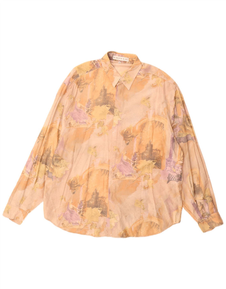 Camisa gráfica masculina Criver grande viscose bege