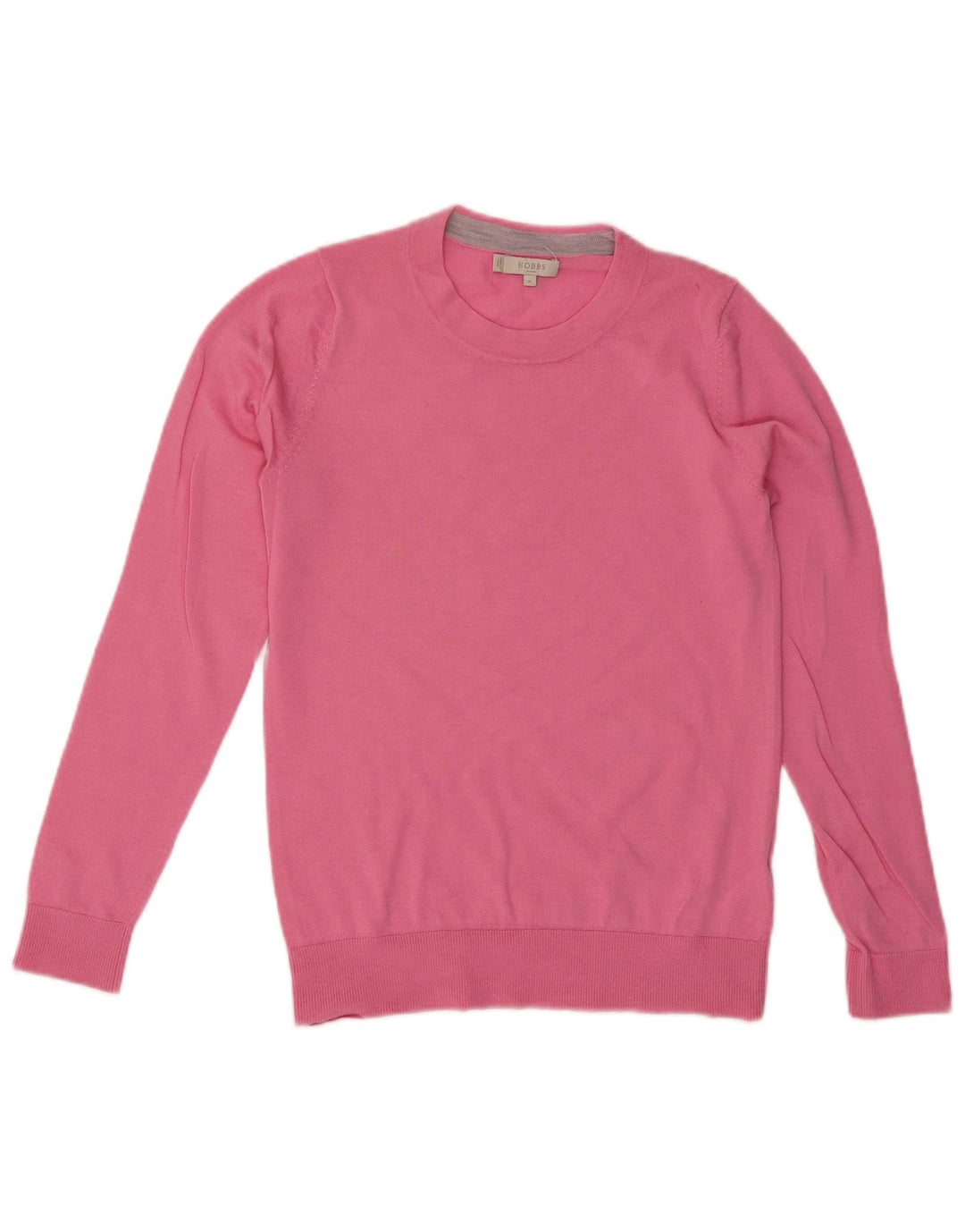 Suéter feminino HOBBS com gola redonda Reino Unido 12 lã rosa médio