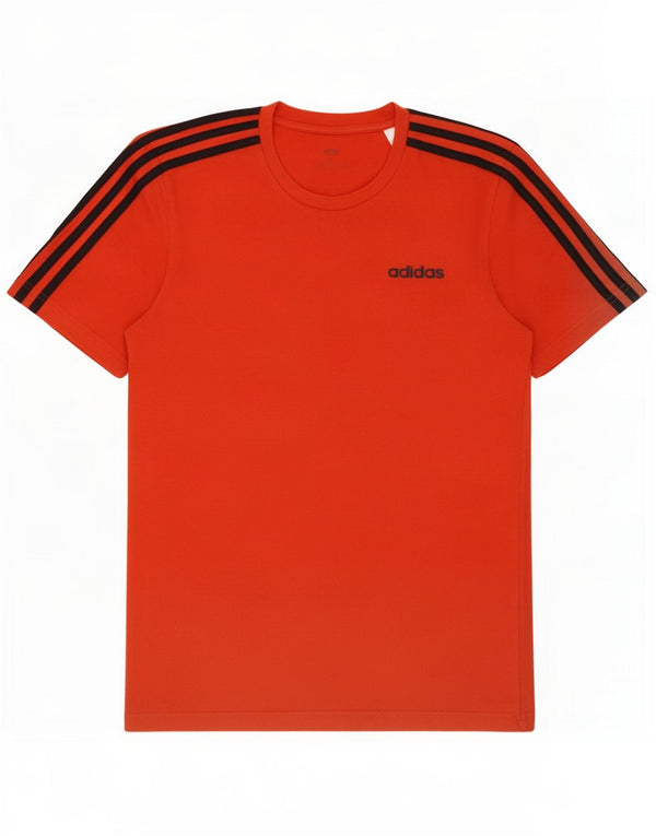 Adidas Mens T-Shirt Top Pequeno Algodão Vermelho