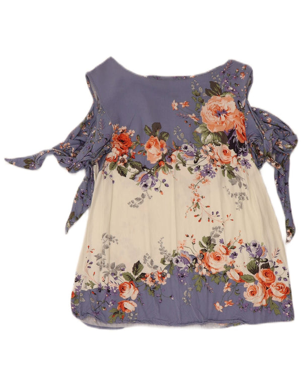 Blusa feminina sem mangas Oasis UK 8 pequena viscose floral multicolorida