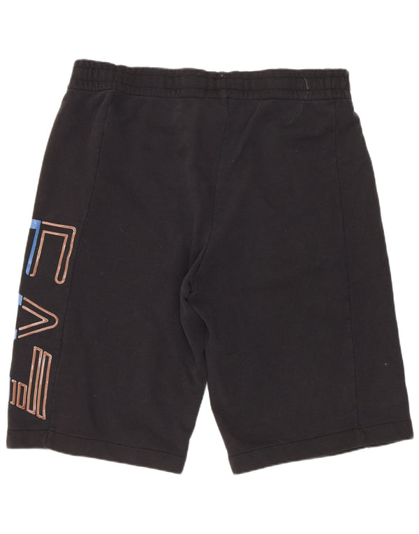 Emporio Armani Mens Graphic Sport Shorts Grande Algodão Preto