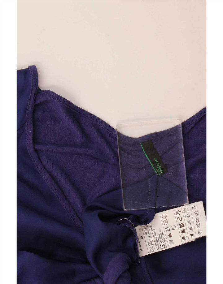 Vestido básico feminino Benetton com ajuste relaxado Reino Unido 14 médio azul marinho viscose