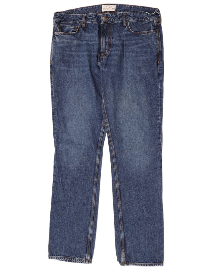 Calça jeans reta masculina Fat Face W38 L34 algodão azul