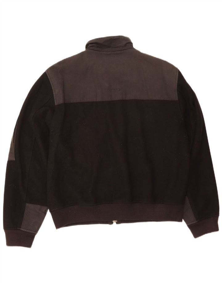 Jaqueta bomber masculina Ivy Oxford IT 50 grande lã colorblock preta
