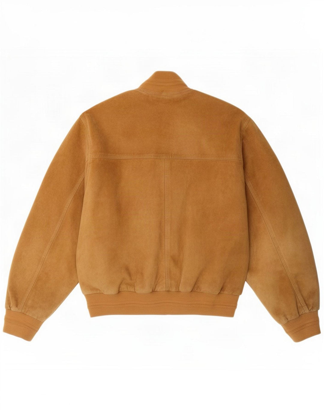 Jaqueta bomber feminina vintage de camurça IT 44 couro bege médio