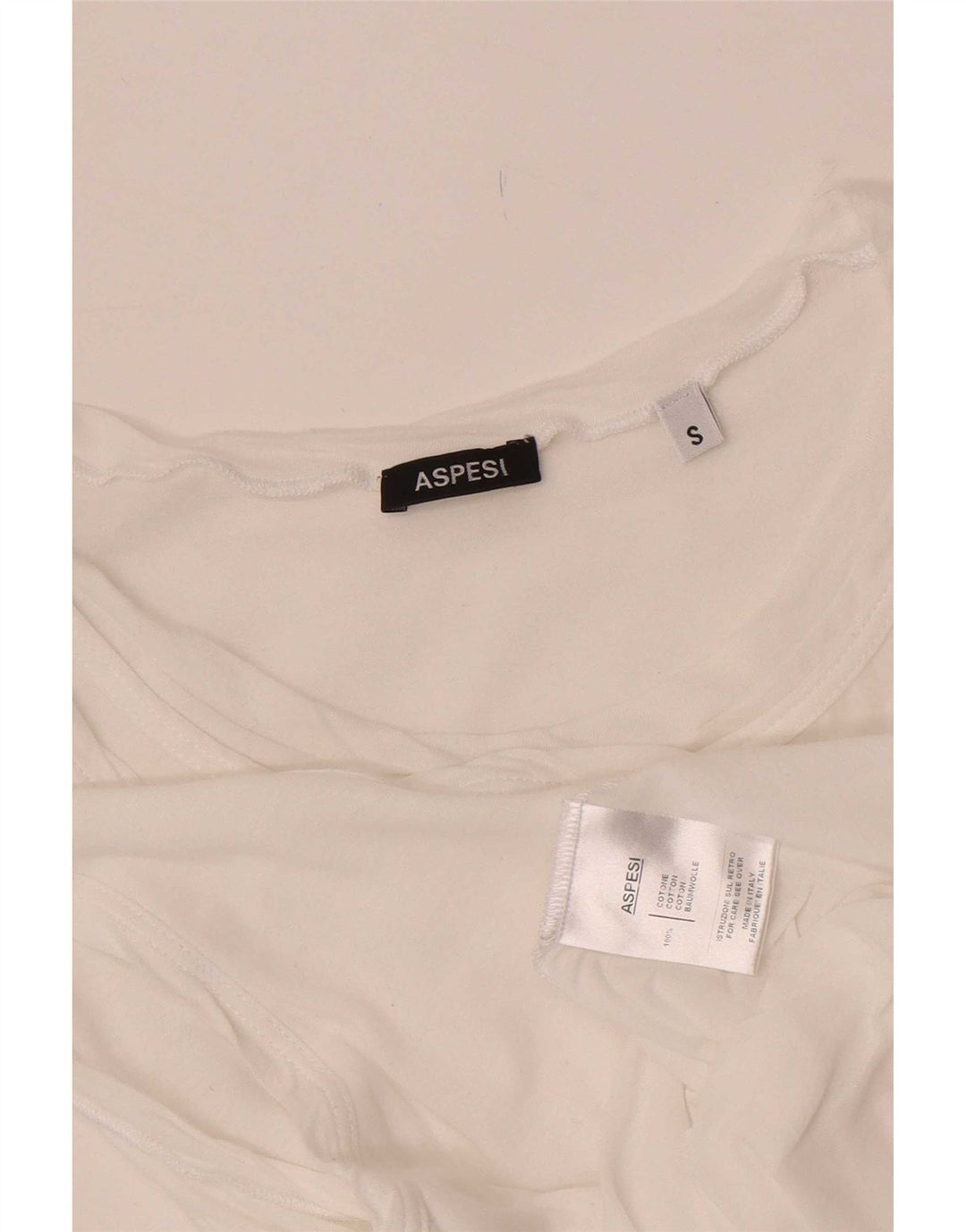Blusa feminina sem mangas Aspesi UK 8 algodão branco pequeno
