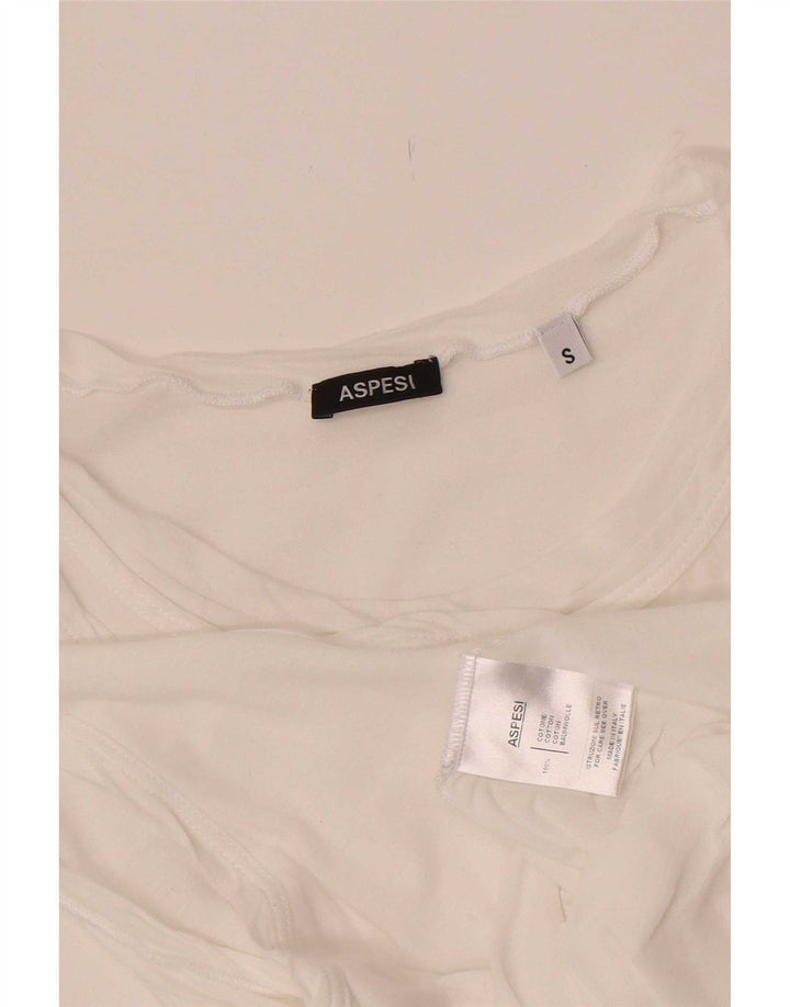 Blusa feminina sem mangas Aspesi UK 8 algodão branco pequeno
