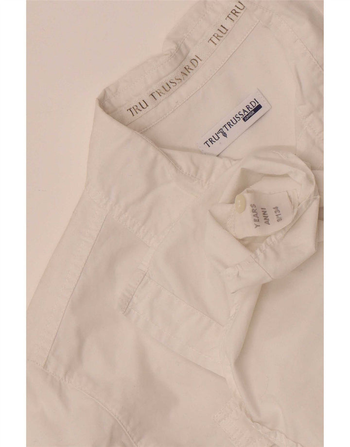 Camisa gráfica Trussardi Boys 8-9 anos algodão branco