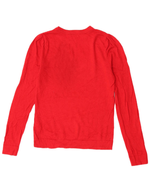 Suéter feminino Hobbs com gola canoa UK 6 XS Viscose vermelha