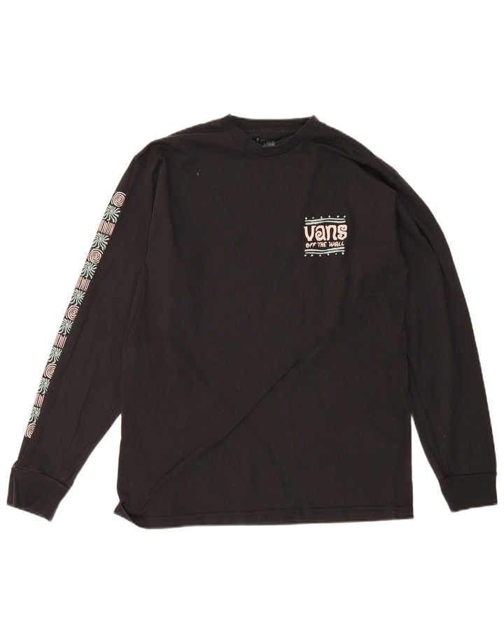 Vans Masculino Classic Fit Graphic Top Manga Longa Médio Algodão Preto