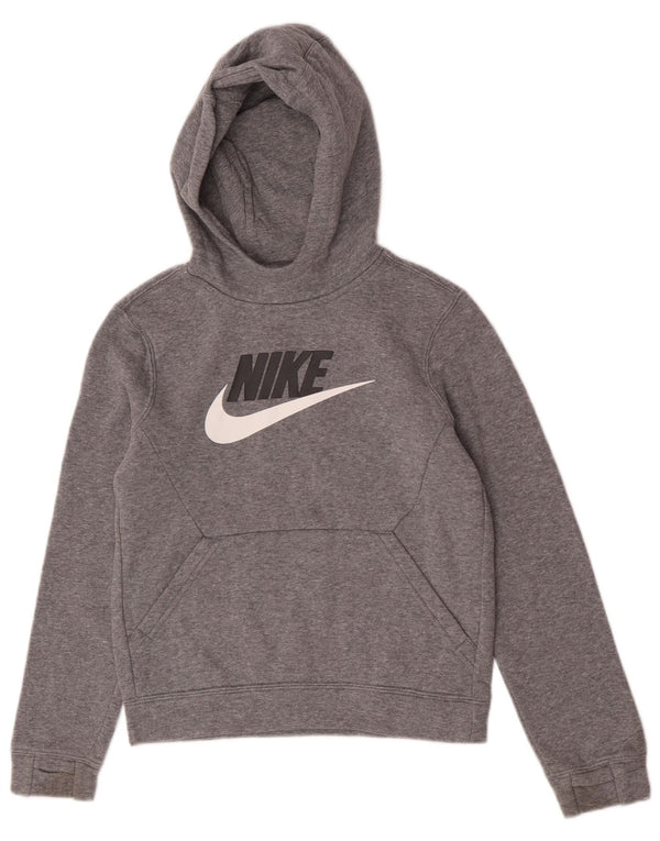 Suéter com capuz Nike Boys Graphic Regular Fit 8-9 anos pequeno cinza algodão