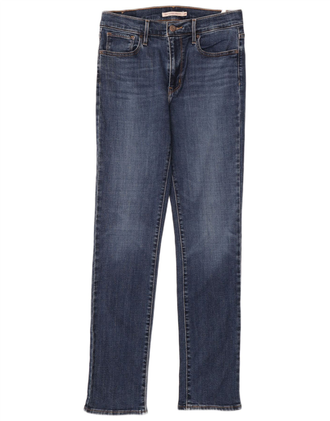 Calça jeans feminina Levi's 724 High Rise Straight W29 L32 azul algodão