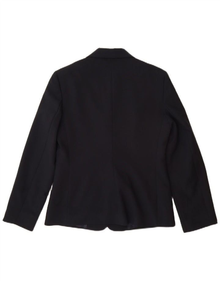 Jaqueta Blazer Feminina Benetton com 3 Botões IT 42 Poliéster Azul Marinho Médio