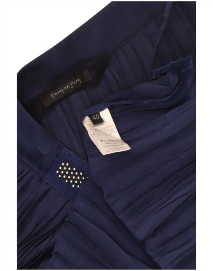 Patrizia Pepe Top feminino de um ombro IT 40 pequeno azul marinho poliéster