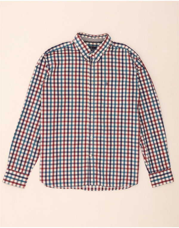 Camisa masculina Blue Harbor da Marks & Spencer XL multicolorida guingão