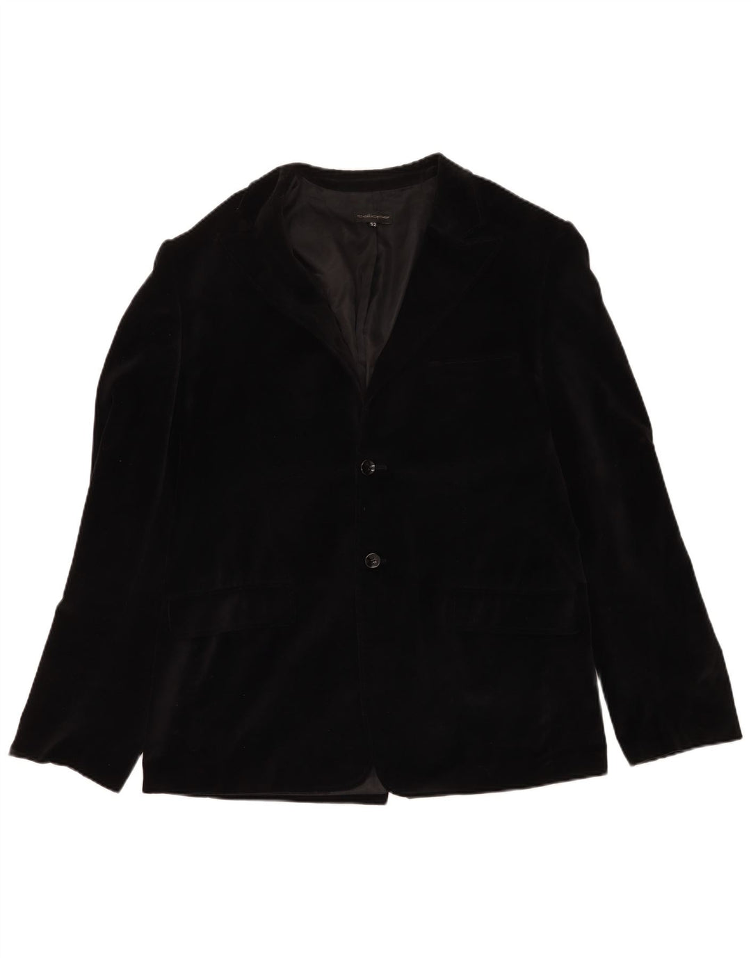 Jaqueta blazer masculina de veludo com 2 botões Calliope IT 52 XL algodão preto