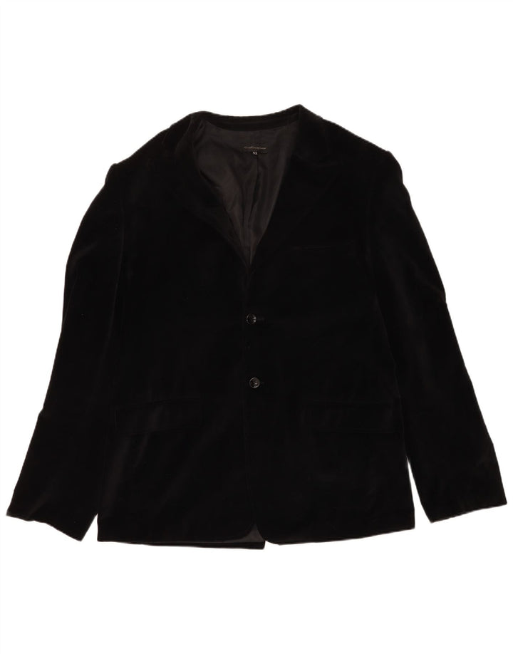 Jaqueta blazer masculina de veludo com 2 botões Calliope IT 52 XL algodão preto