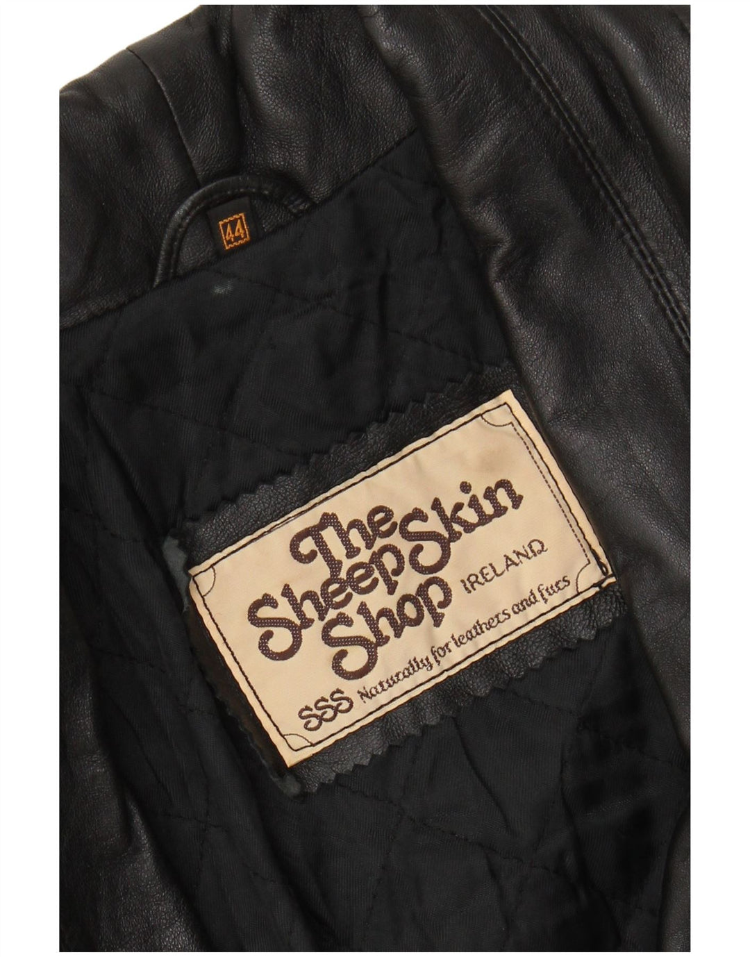 Casaco de couro feminino vintage EU 44 XL couro preto