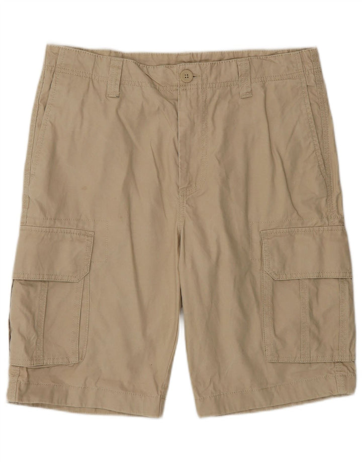 Benetton Mens Cargo Shorts IT 46 Pequeno W32 Algodão Bege