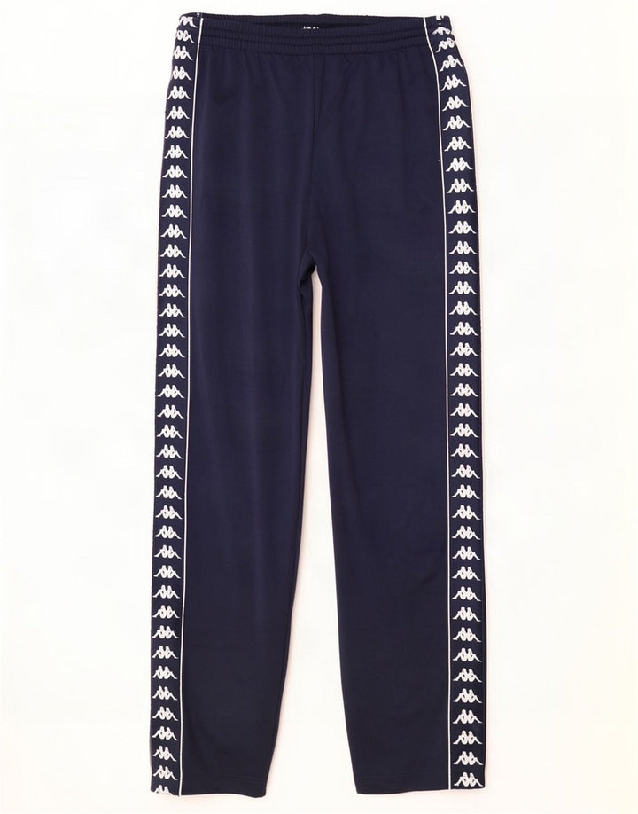Calça de treino masculina Kappa gráfica grande poliéster azul marinho