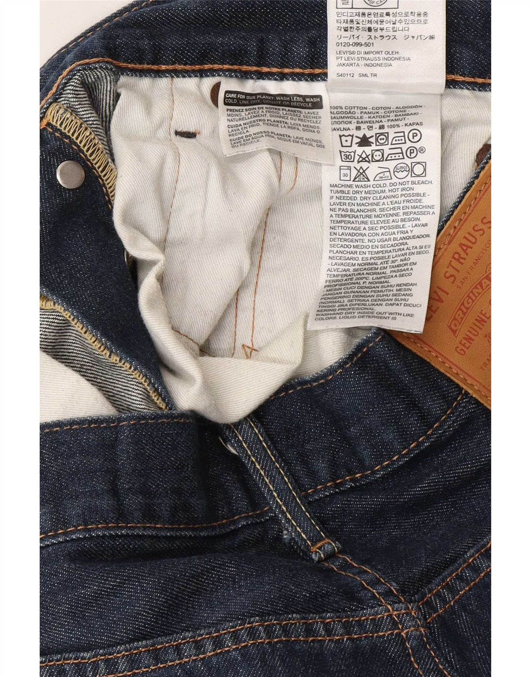 Levi's Masculino 501 Straight Jeans W31 L30 Azul Algodão