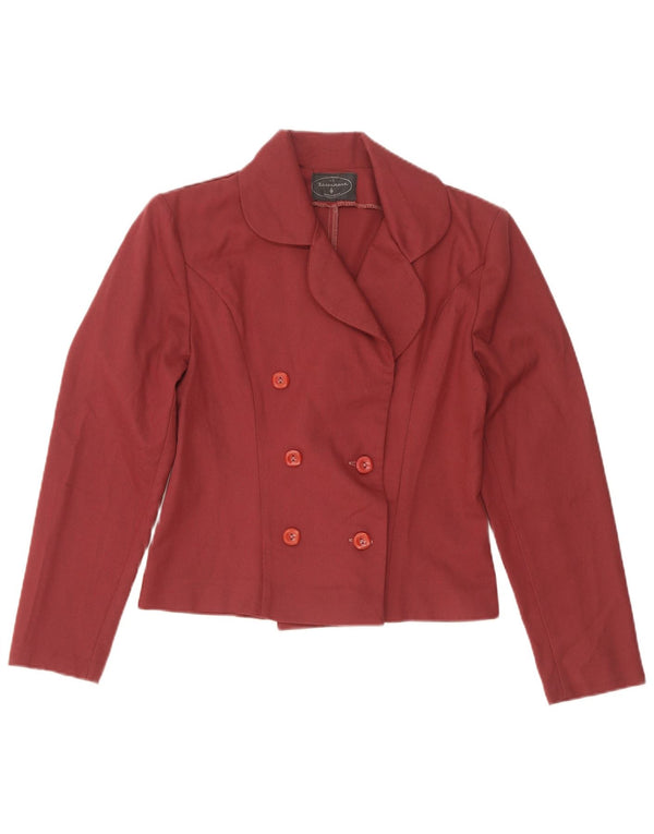 Jaqueta blazer feminina vintage com peito duplo Reino Unido 10 pequena vermelha
