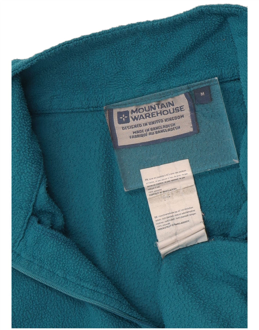 MOUNTAIN WAREHOUSE Suéter masculino de lã com zíper e gola média azul poliéster