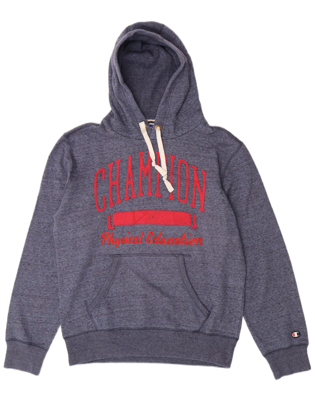 CHAMPION Suéter masculino com capuz gráfico médio azul salpicado