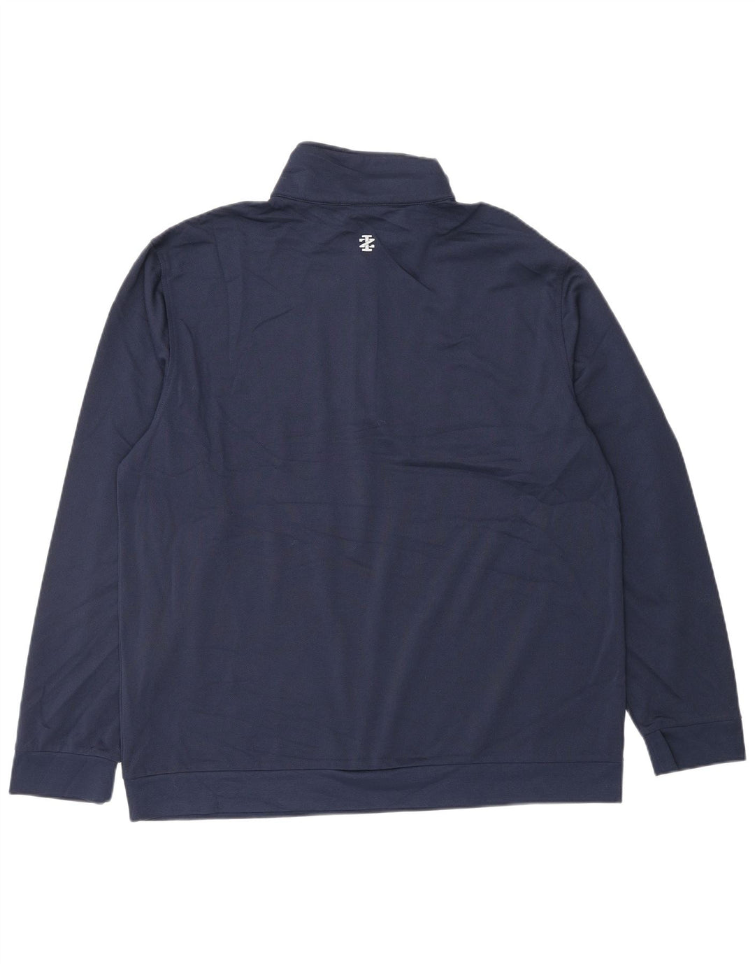 Suéter masculino IZOD com zíper e gola grande poliéster azul marinho