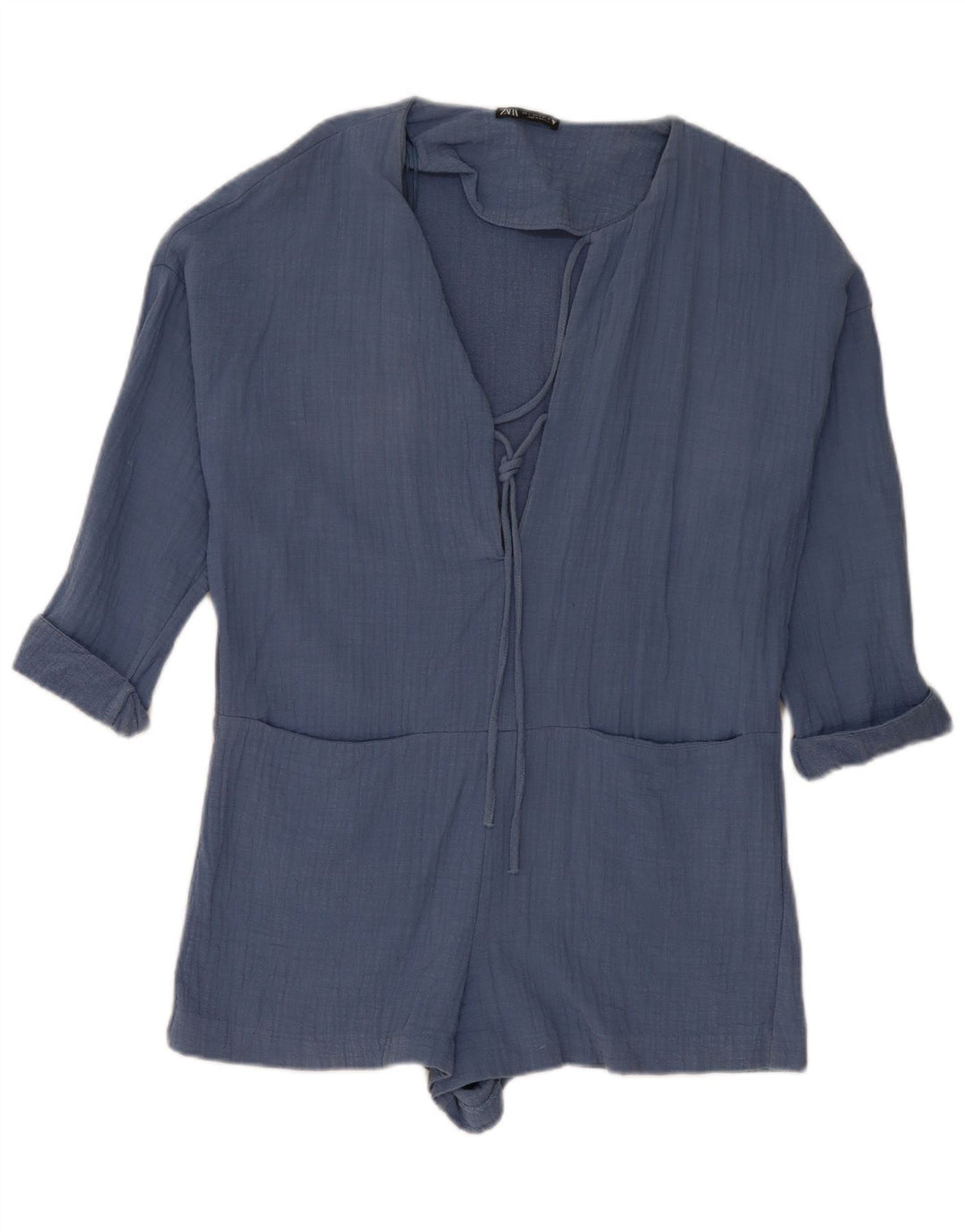 Zara Womens Playsuit Oversized UK 10 Pequeno Azul