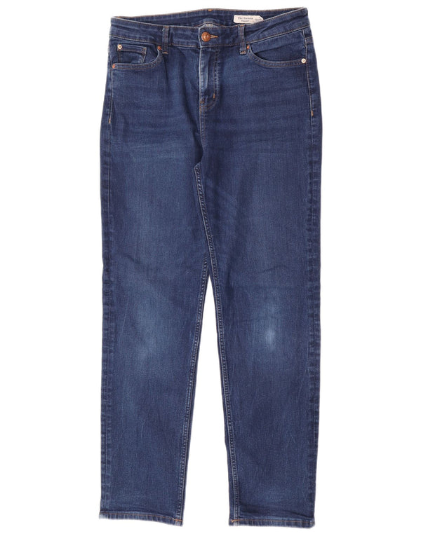 Calça jeans feminina Marks & Spencer The Sienna Straight UK 14 grande W32 L30 azul