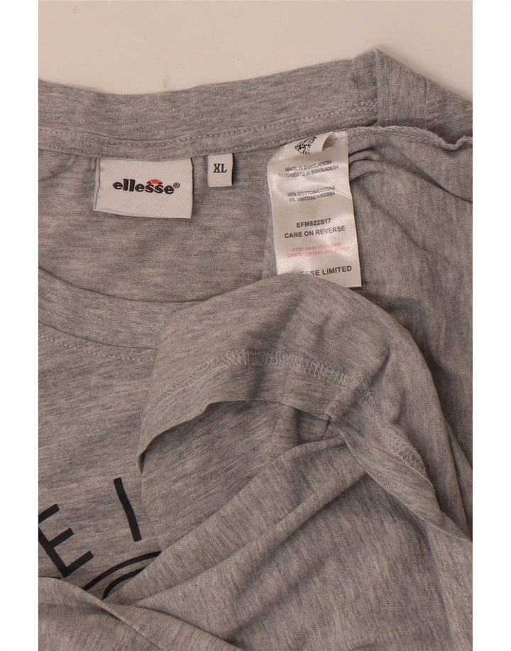 Colete gráfico masculino Ellesse Top XL cinza manchado de algodão
