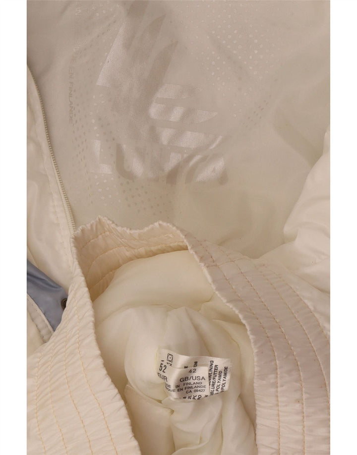 Luhta Jaqueta masculina acolchoada de ajuste solto Reino Unido 42 grande poliéster colorblock branco