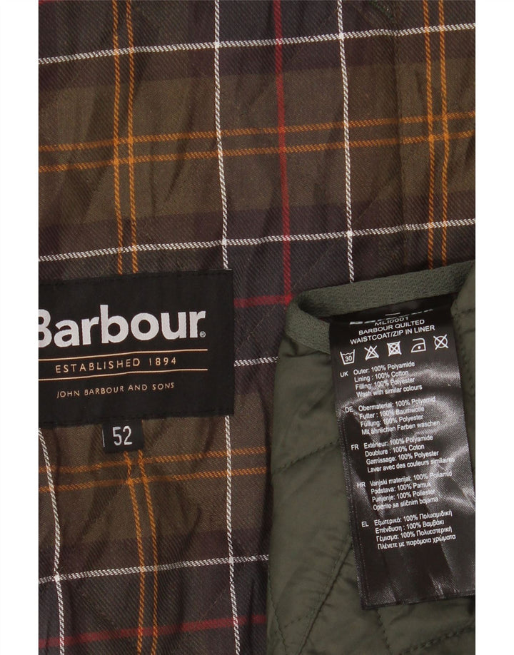 Colete acolchoado masculino Barbour tamanho 52 poliamida verde grande