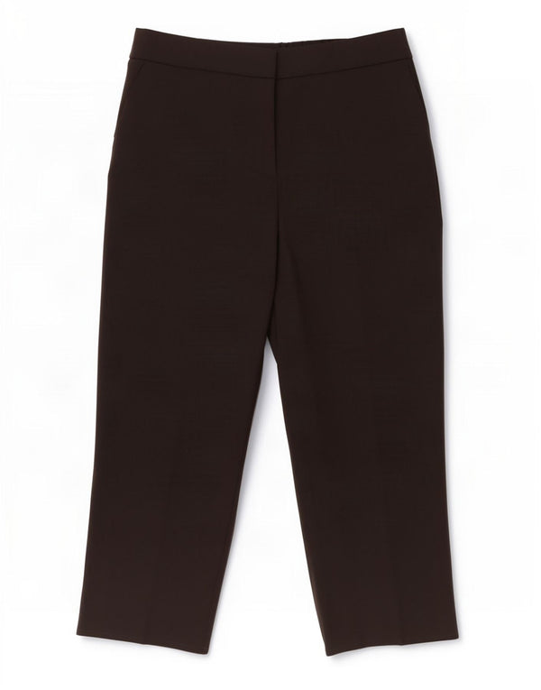 Calça feminina cortada reta Marks & Spencer Reino Unido 10 pequena W28 L23 preta