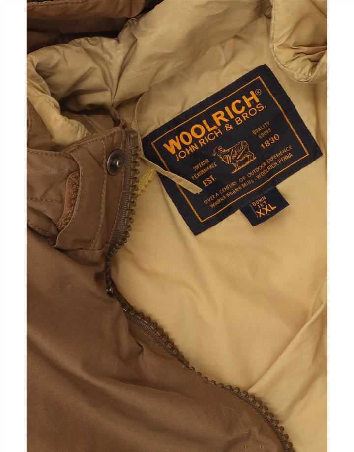 Jaqueta Parka masculina Woolrich com capuz Reino Unido 44 2XL marrom