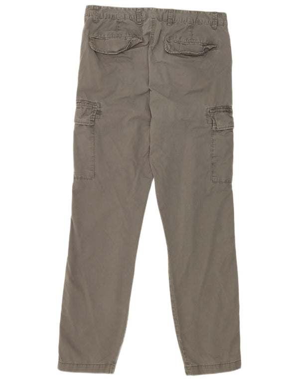 Calça cargo reta masculina Marks & Spencer W34 L33 algodão cáqui