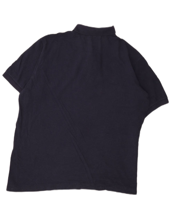 Camisa polo masculina Lacoste tamanho 6 XL azul marinho algodão